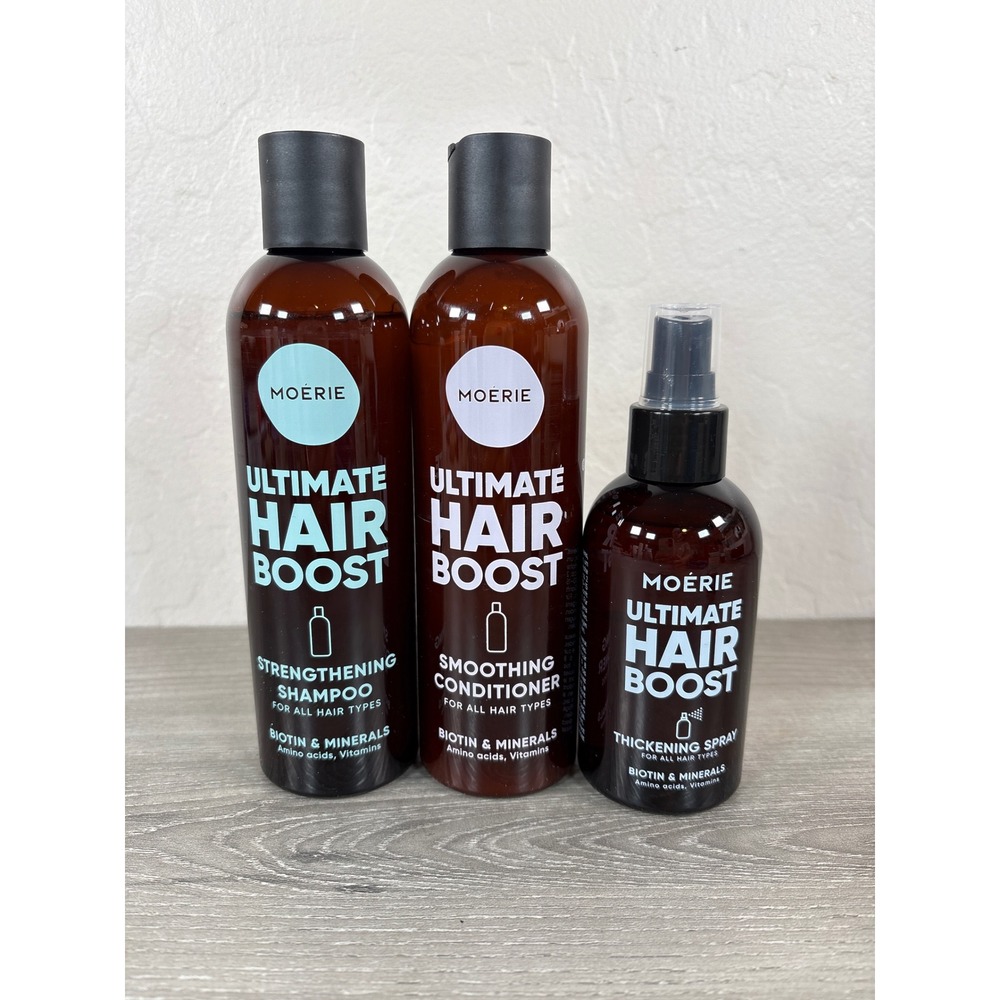Moerie Ultimate Hair Growth Set/Kit 3pc Shampoo Conditioner & Spray NEW